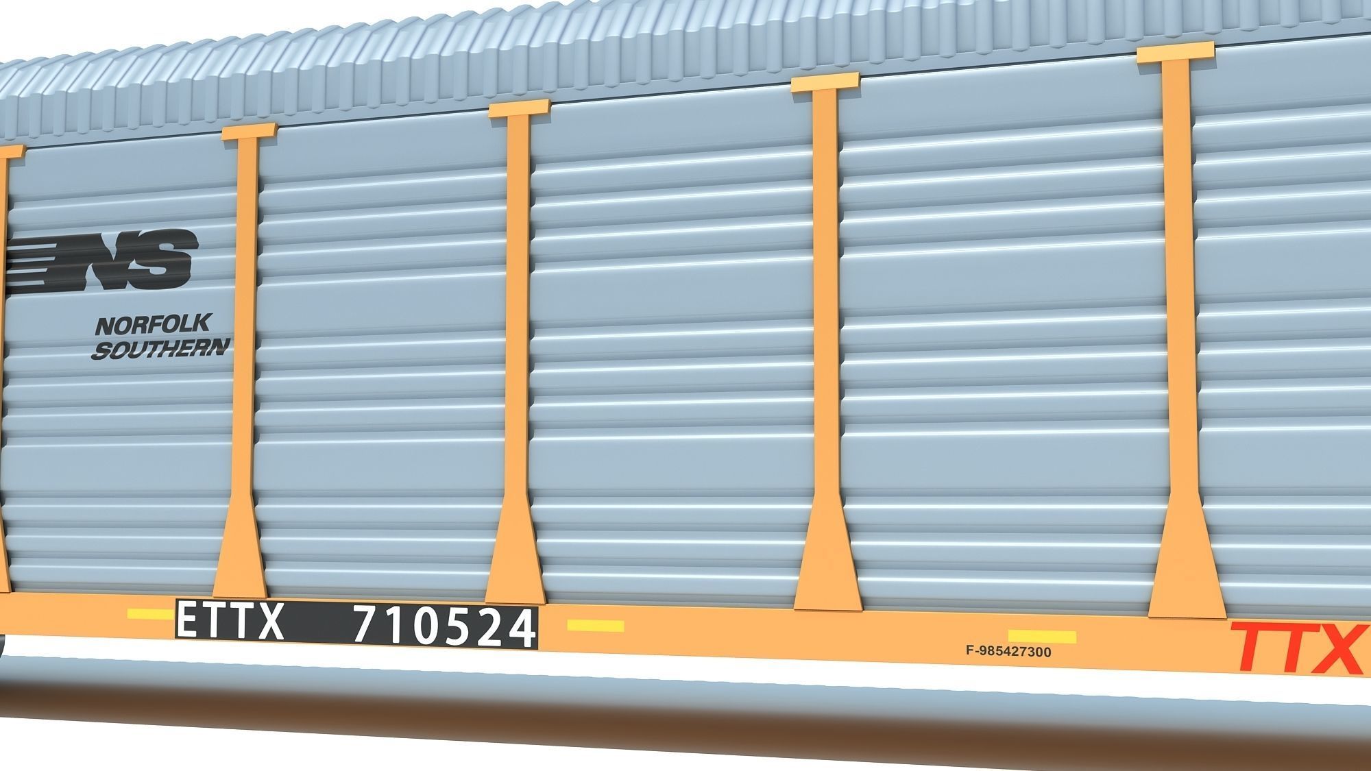 Auto Carrier Rail Car 3D model_9