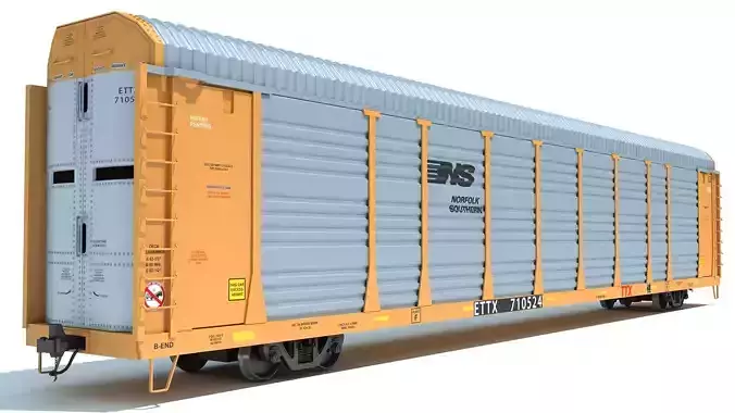 Auto Carrier Rail Car 3D model