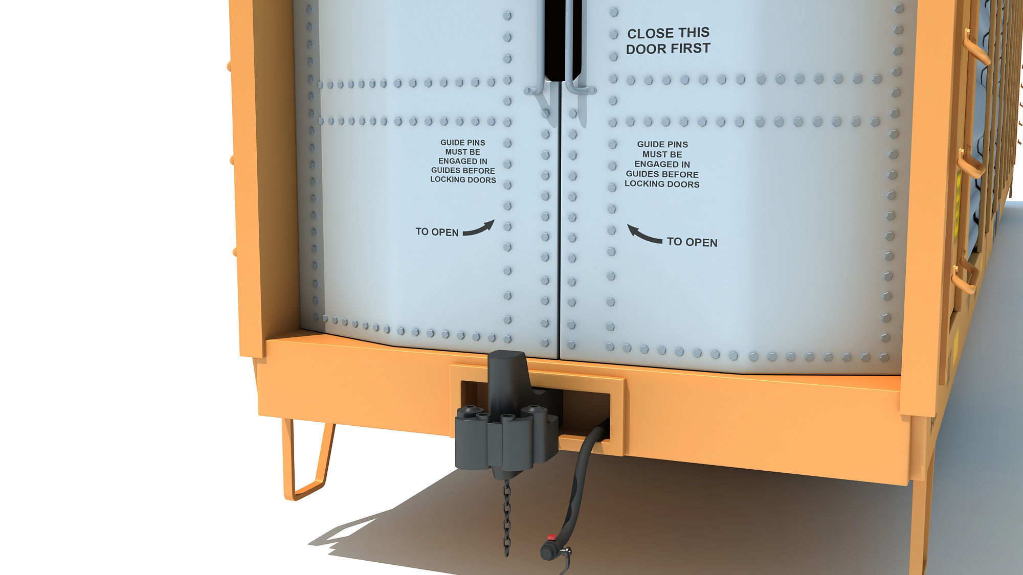Auto Carrier Rail Car 3D model_12