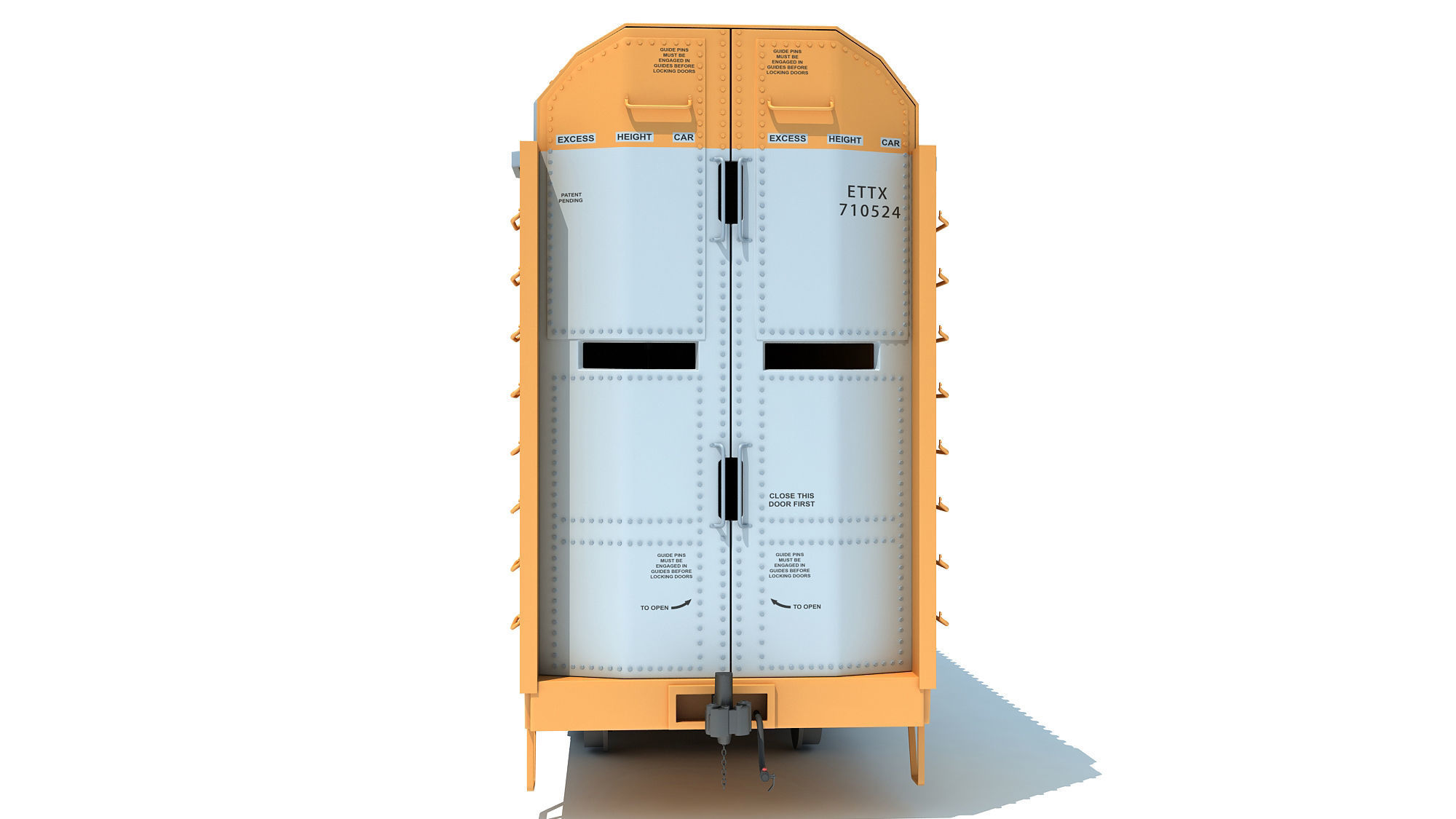 Auto Carrier Rail Car 3D model_4