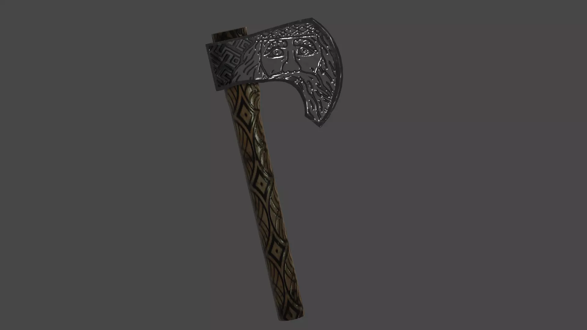 Slavic Axe Low-poly 3D model_0