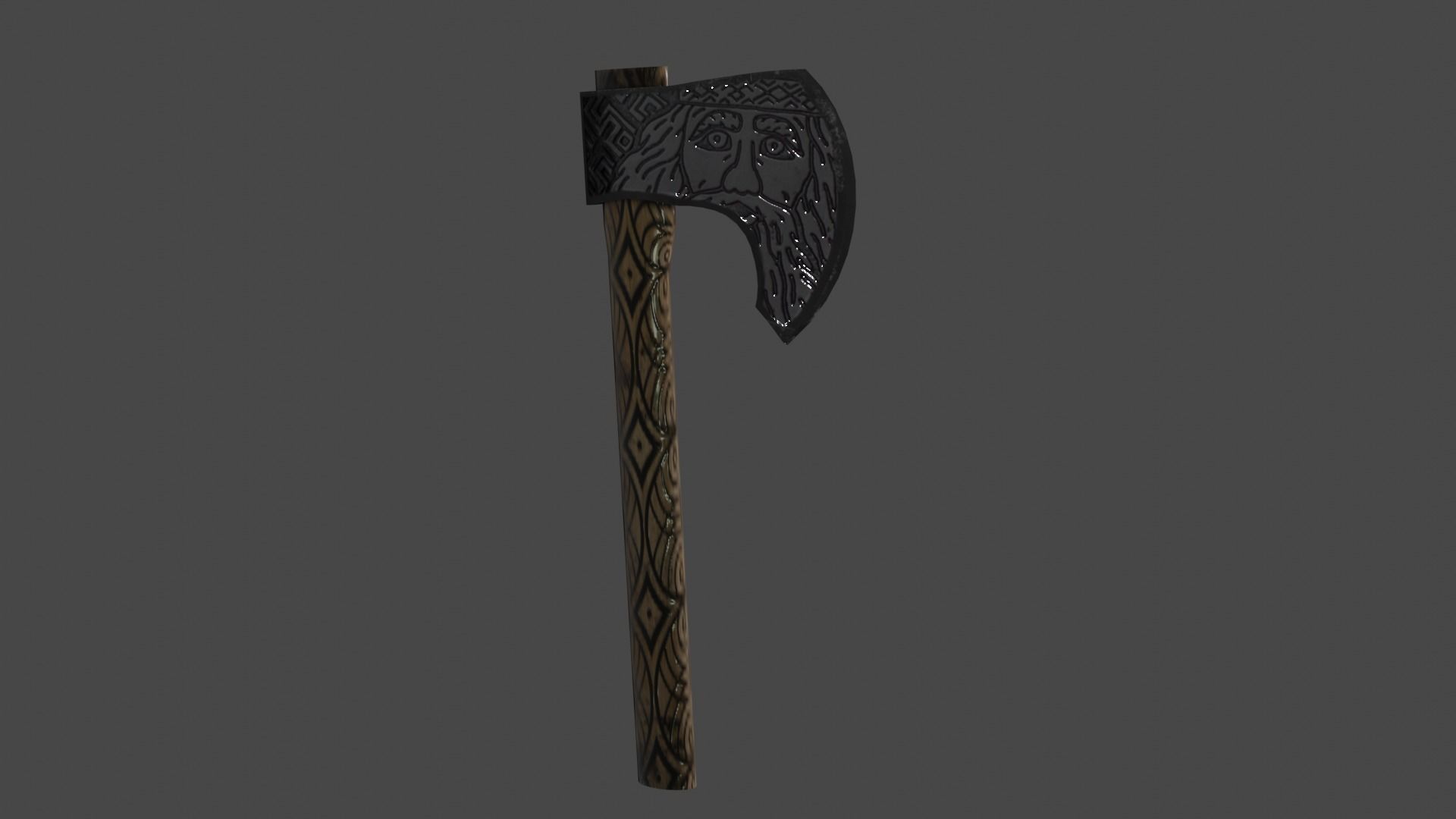 Slavic Axe Low-poly 3D model_1
