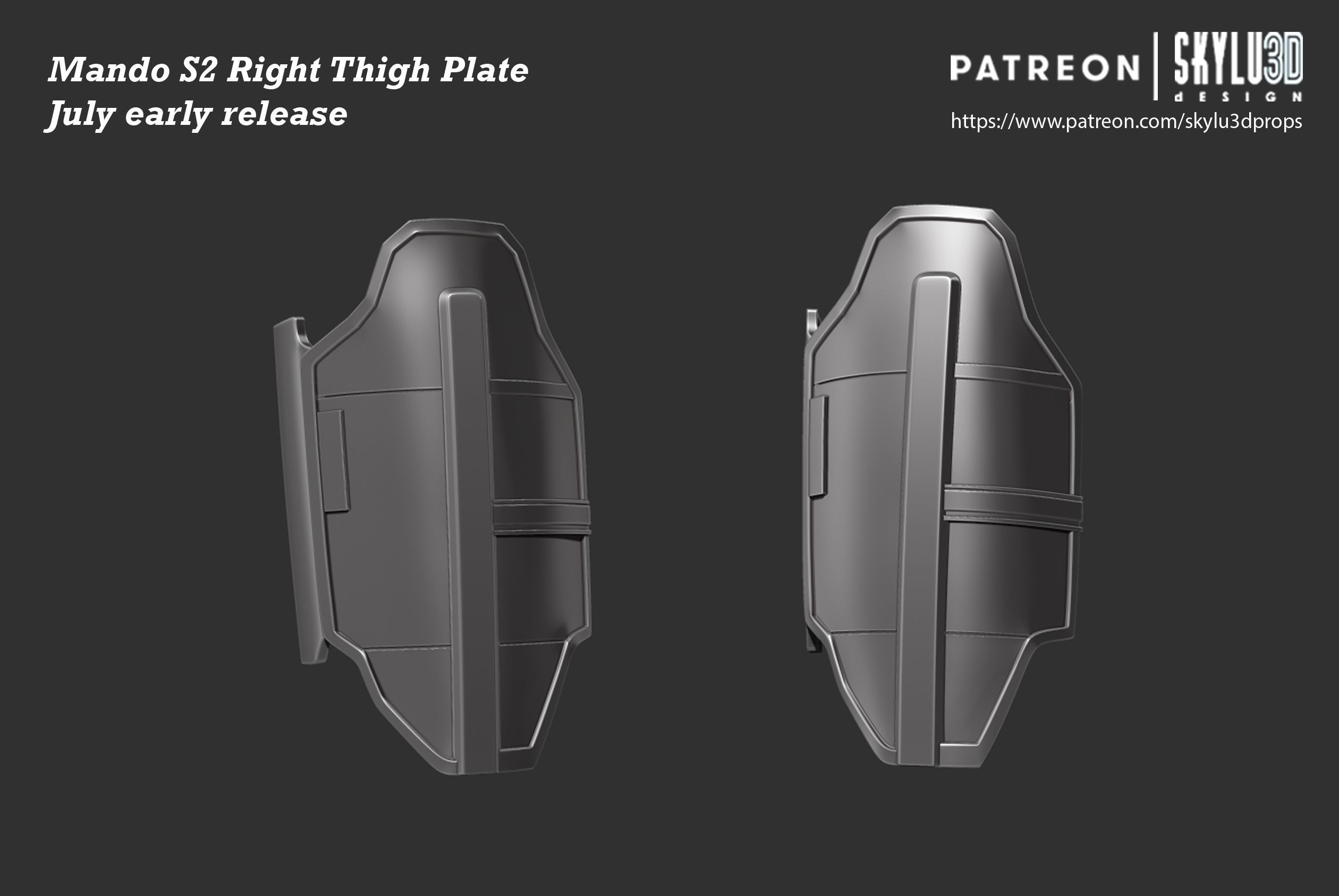 The Mandalorian Season 2 Full Size Thigh Plate 3D print model_1