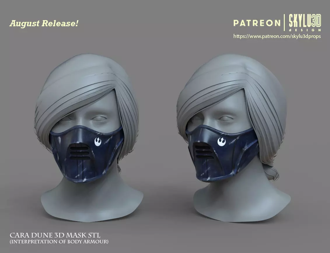 Cara Dune Face Mask - Design Interpretation of Cara Armor 3D model 3D ...