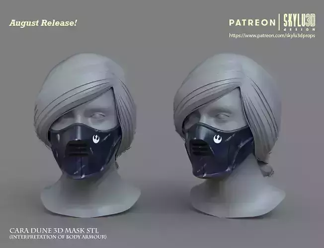 Cara Dune Face Mask - Design Interpretation of Cara Armor