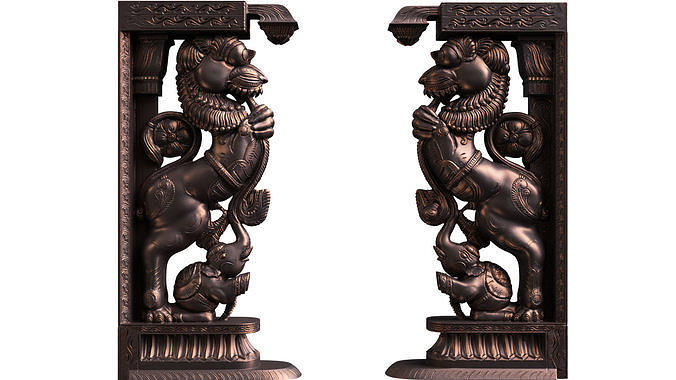 Yazhi Sculpture Pillar 3D model
