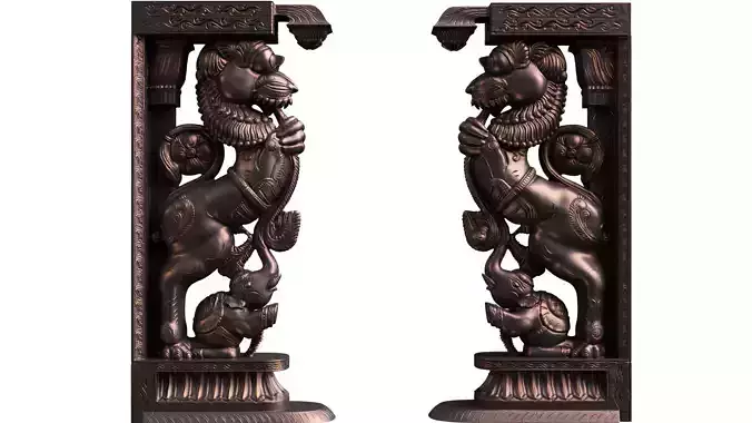 Yazhi Sculpture Pillar 3D model