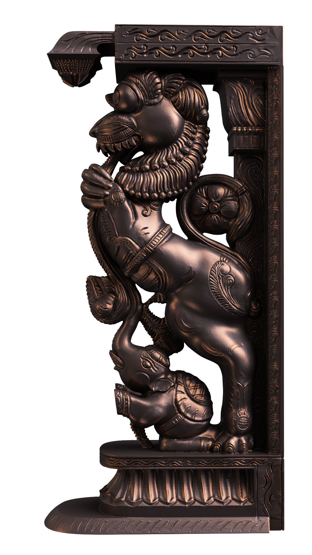 Yazhi Sculpture Pillar 3D model_8