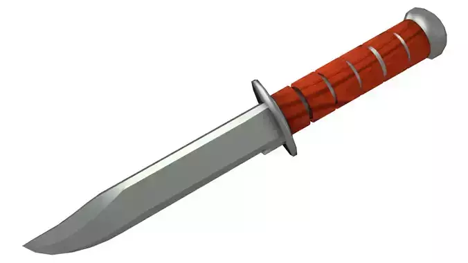 Low Poly 3D Combat Knife