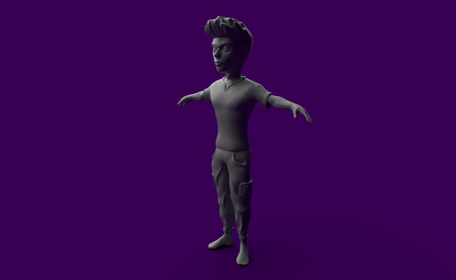 Stylized Lowpoly character Low-poly 3D model_2