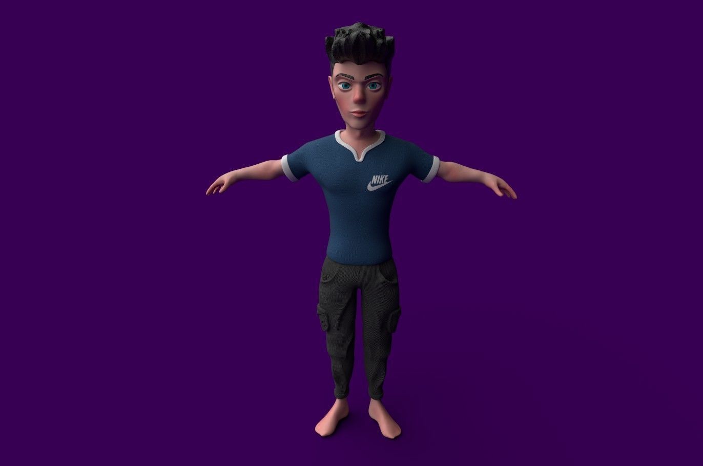 Stylized Lowpoly character Low-poly 3D model_4