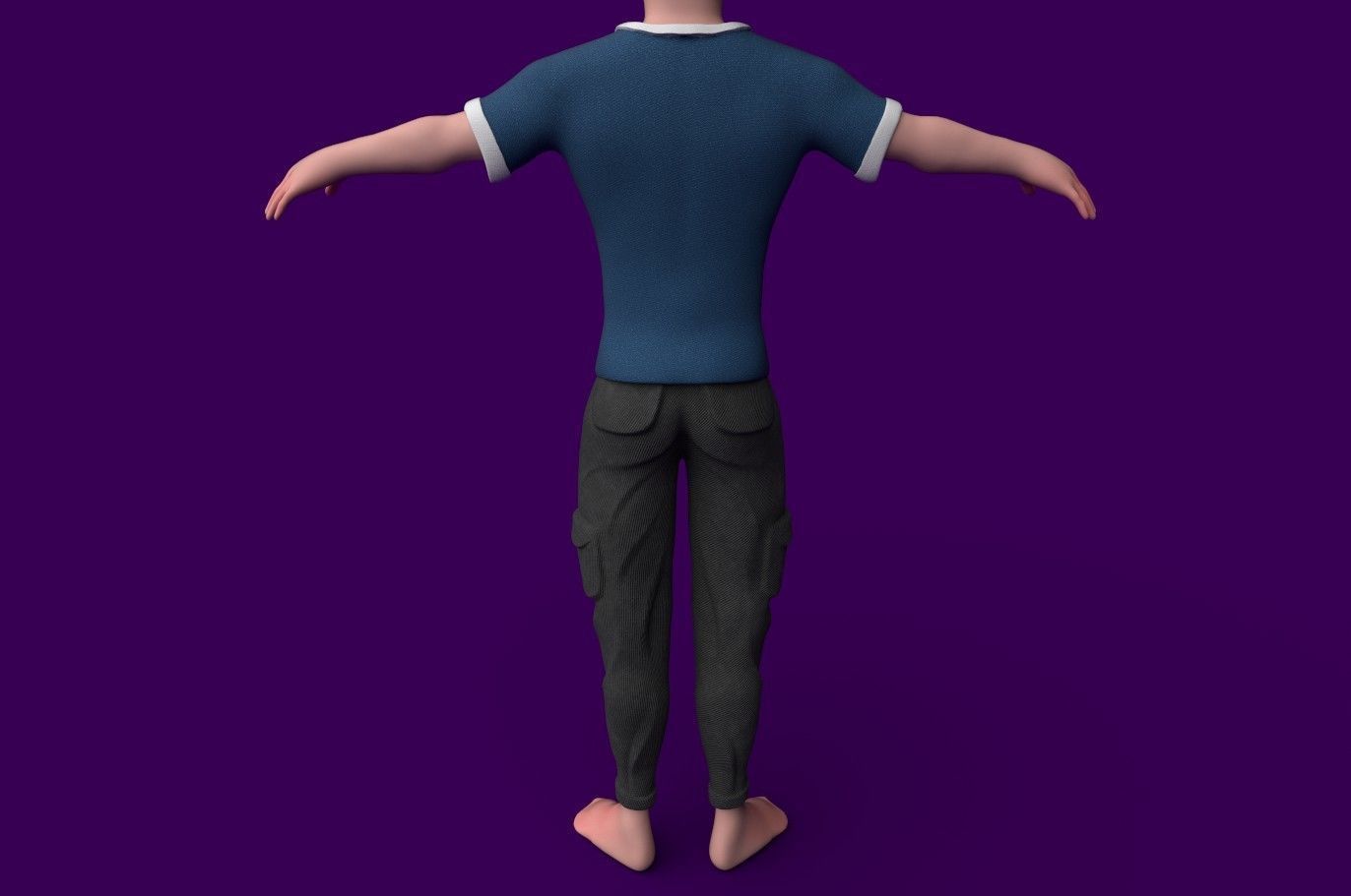 Stylized Lowpoly character Low-poly 3D model_6