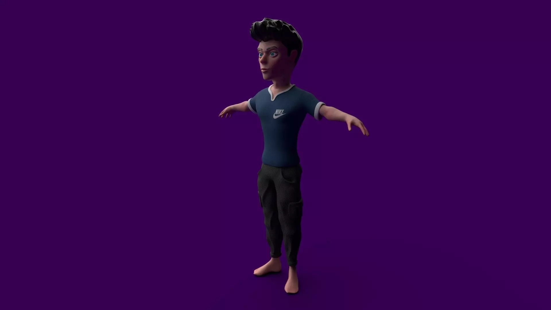 Stylized Lowpoly character Low-poly 3D model_0