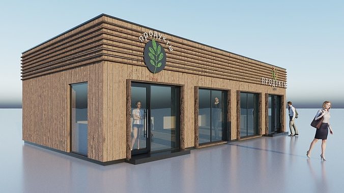 cafe grocery store drug store 3D model