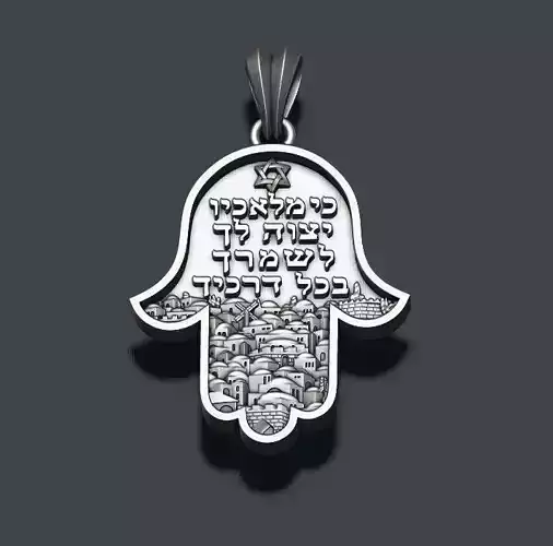 Hamsa pendant 3D print model