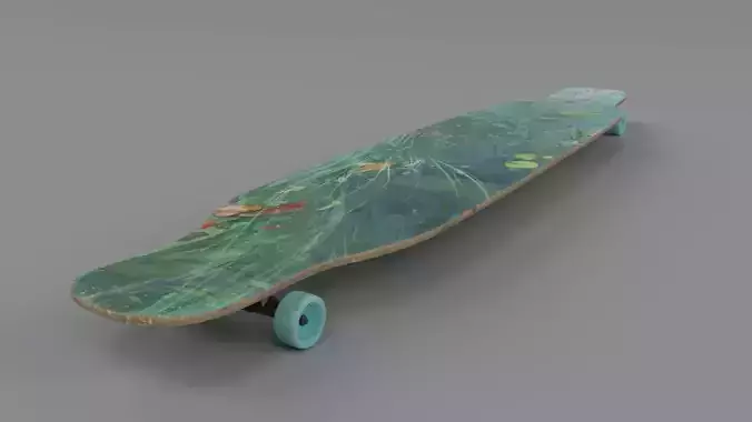 Skateboard with painting 3D model