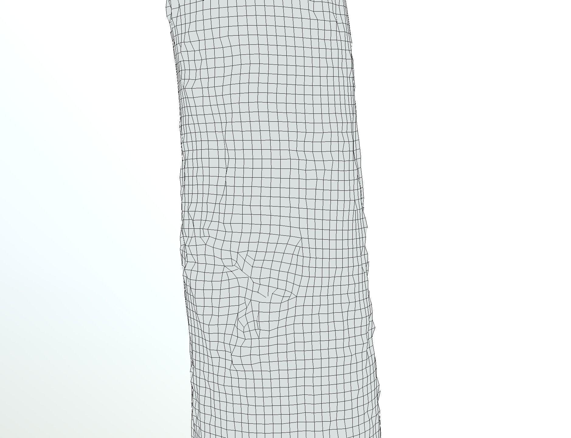 Thin apple tree trunk Low-poly 3D model_14