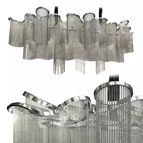 candela chandelier made of metal and glass