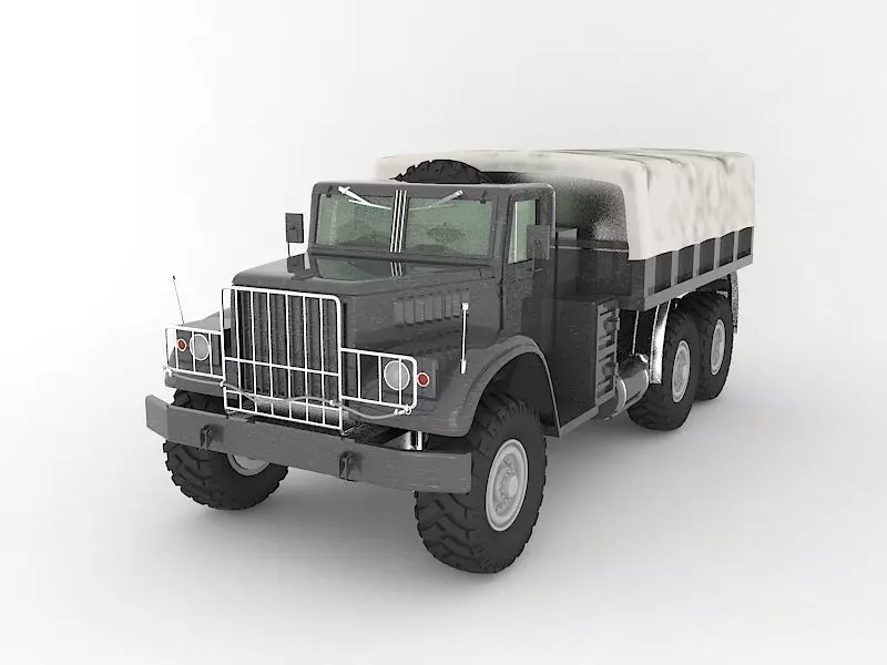 truck military Low-poly 3D model