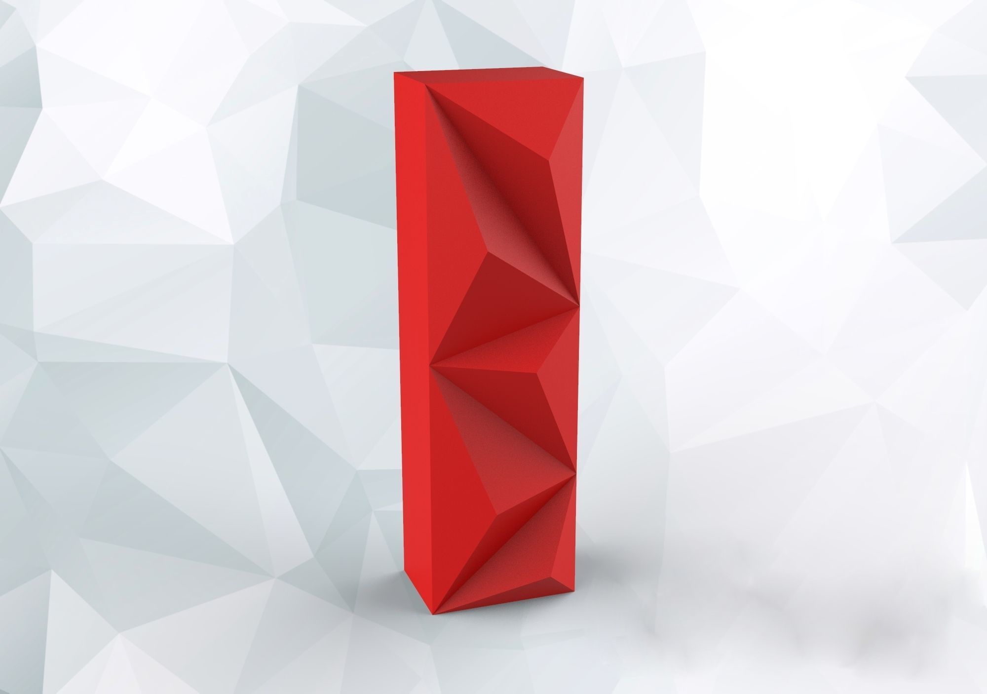 lowpoly english alphabet and numbers Pepakura 3D print model_20