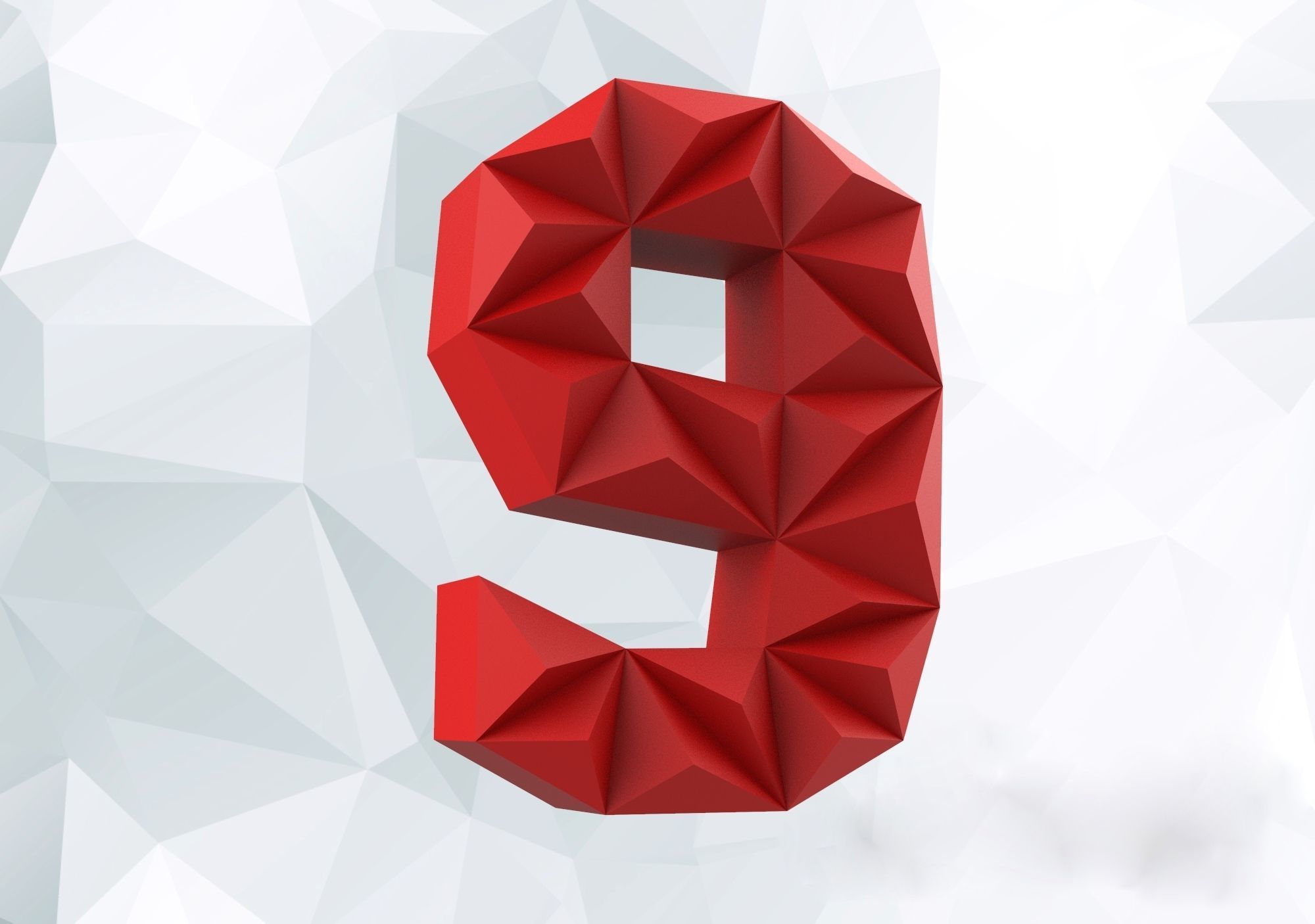 lowpoly english alphabet and numbers Pepakura 3D print model_10