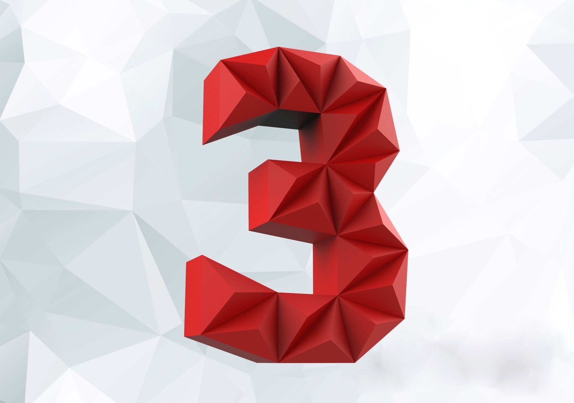 lowpoly english alphabet and numbers Pepakura 3D print model_4