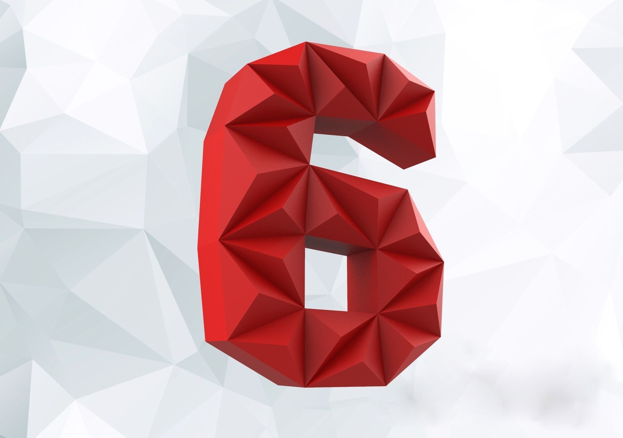 lowpoly english alphabet and numbers Pepakura 3D print model_7