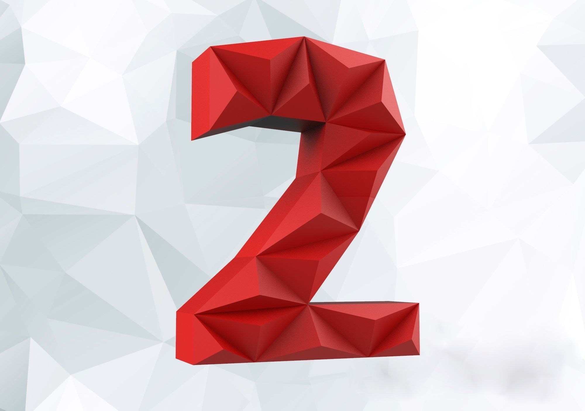 lowpoly english alphabet and numbers Pepakura 3D print model_3