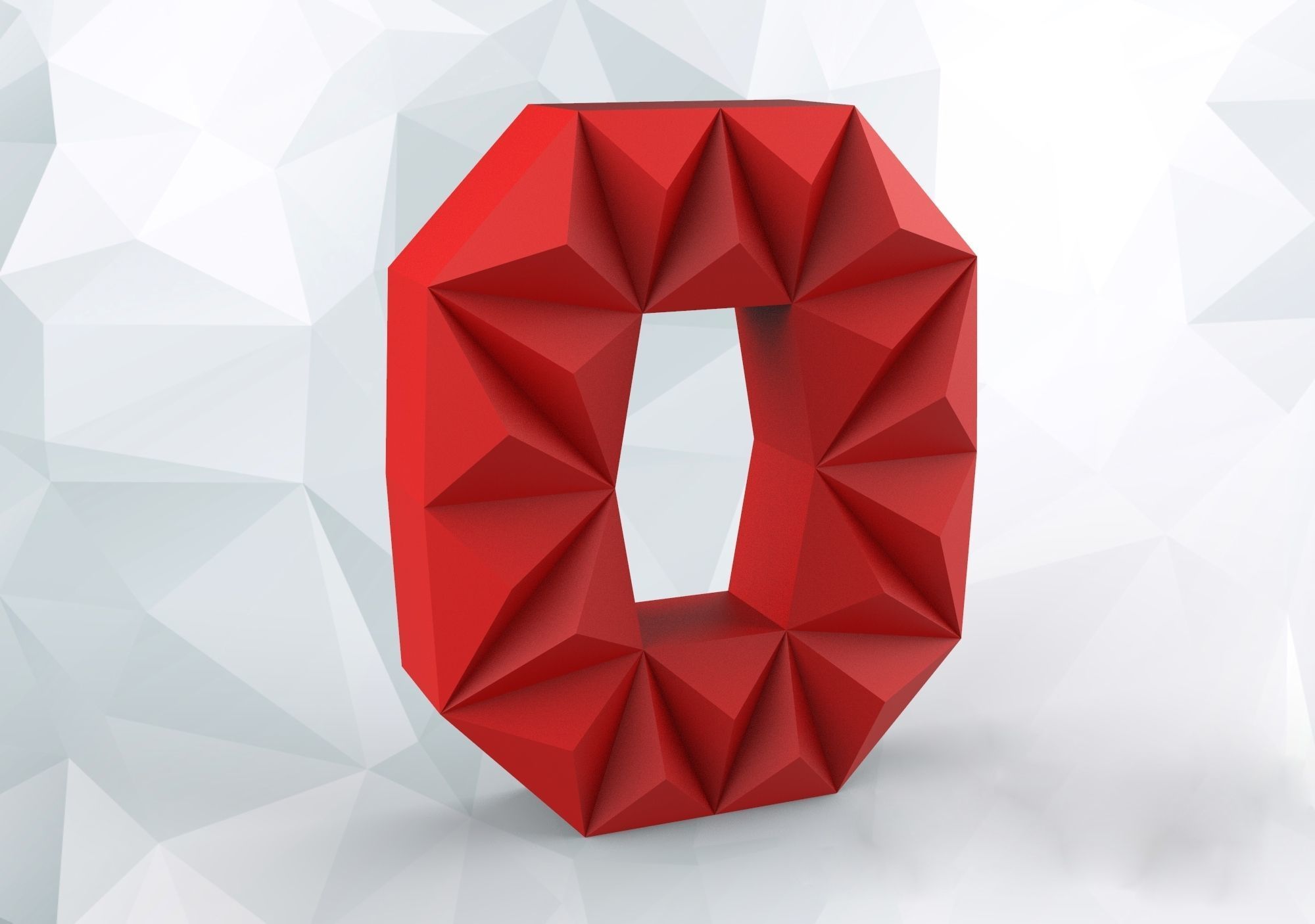 lowpoly english alphabet and numbers Pepakura 3D print model_1