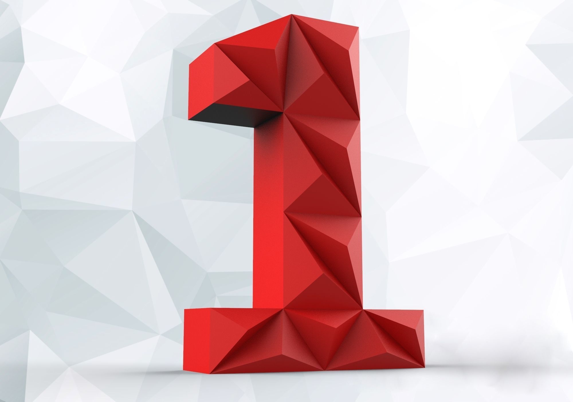 lowpoly english alphabet and numbers Pepakura 3D print model_2