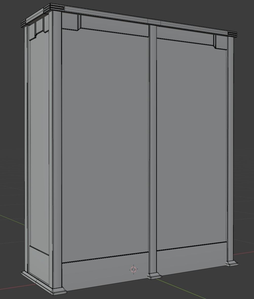 Mission Style Bookcase 3D model_12