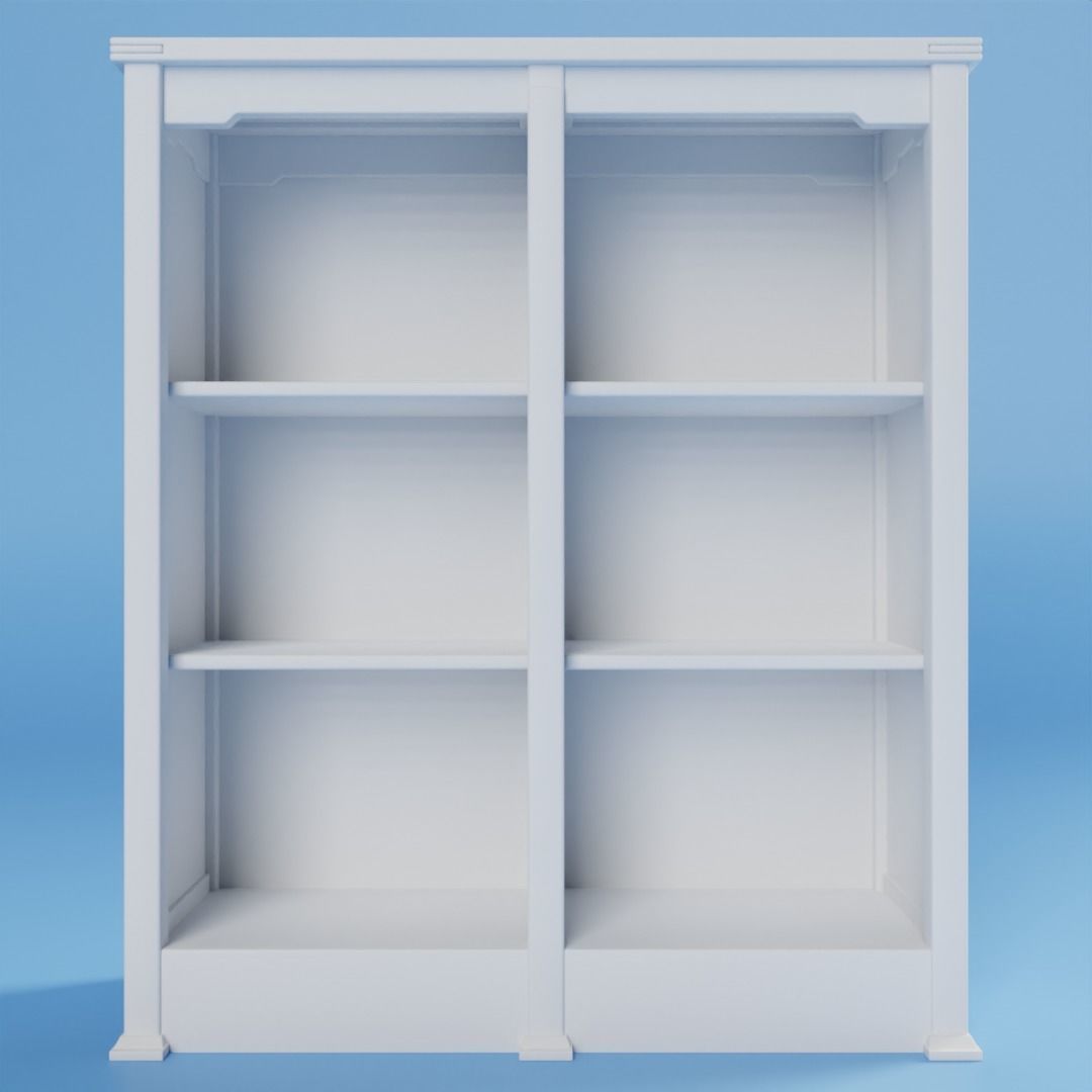 Mission Style Bookcase 3D model_7