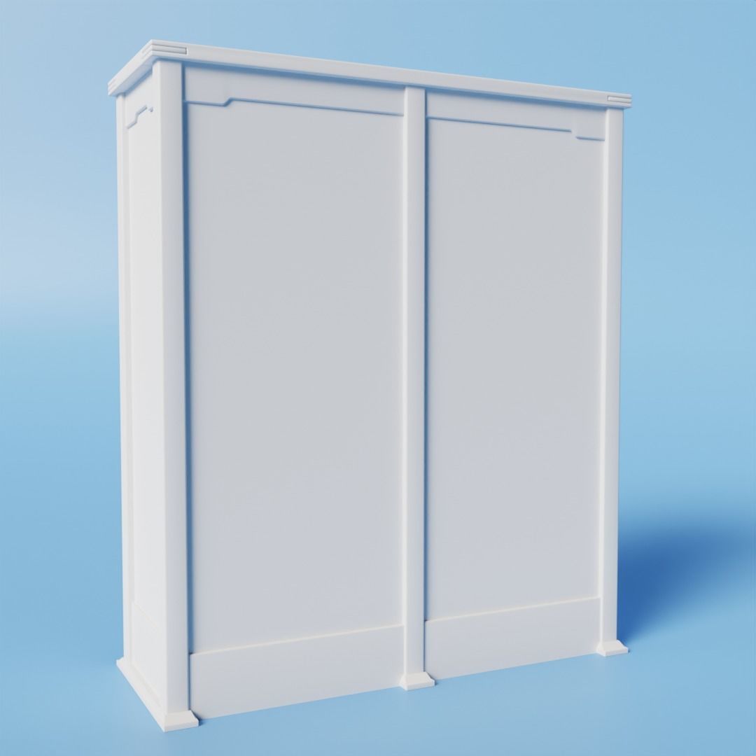 Mission Style Bookcase 3D model_8