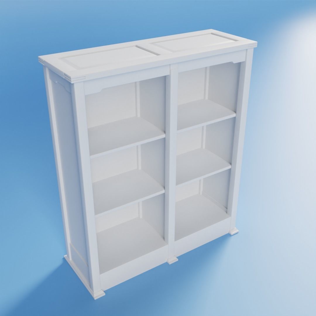 Mission Style Bookcase 3D model_5