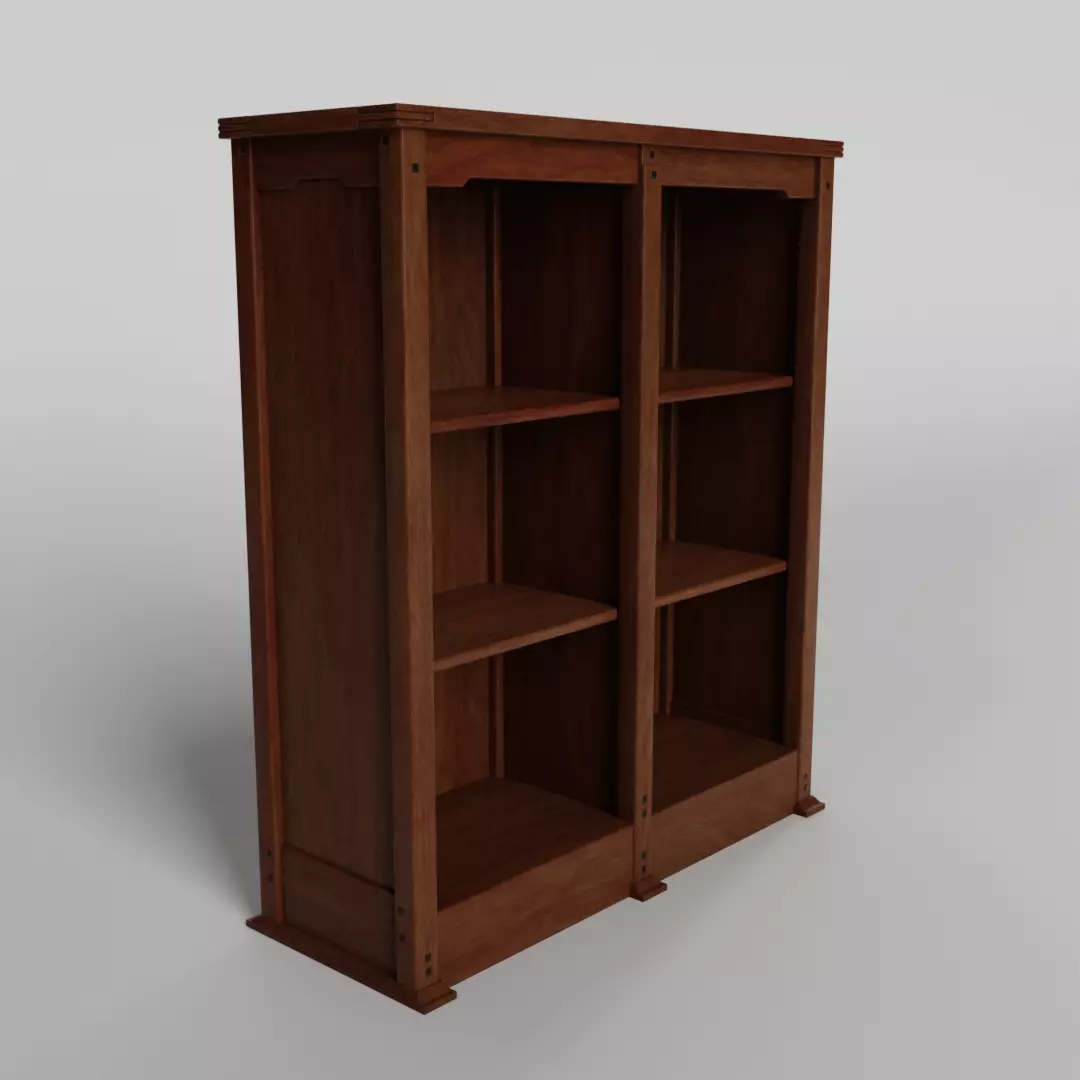 Mission Style Bookcase 3D model_0