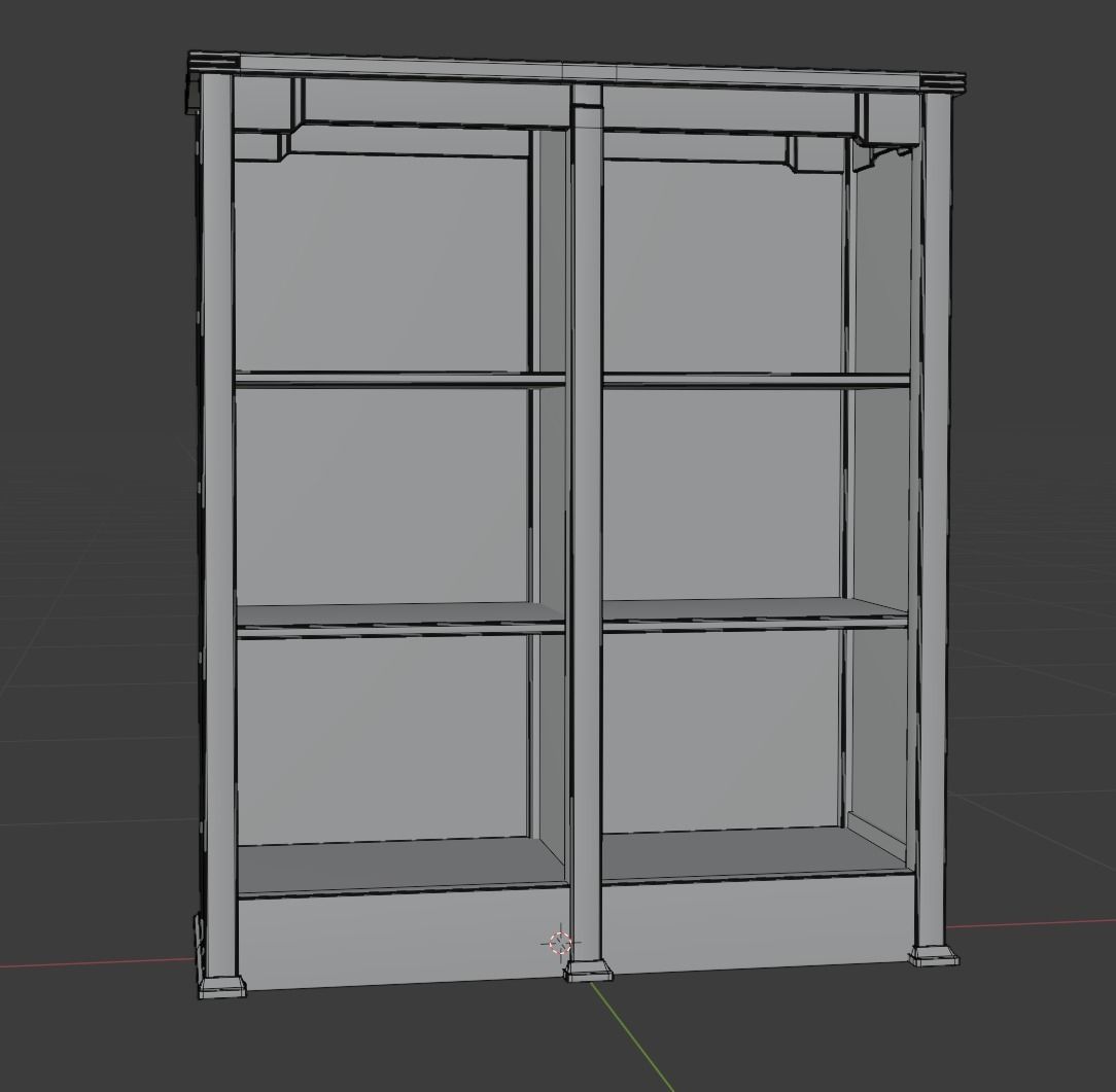 Mission Style Bookcase 3D model_11