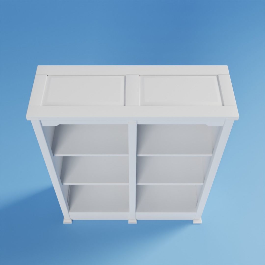 Mission Style Bookcase 3D model_6