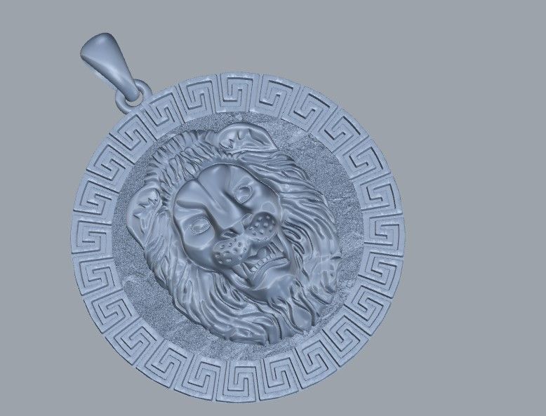 Lion pendant 3D print model_2