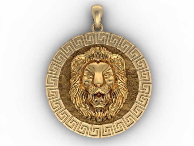 Lion pendant 3D print model_6