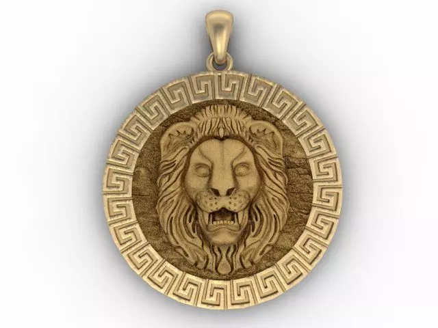Lion pendant 3D print model_0