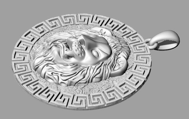 Lion pendant 3D print model_8