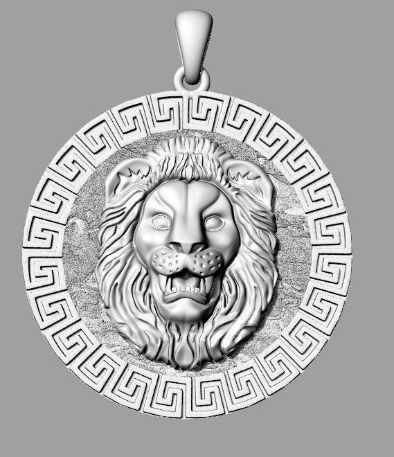 Lion pendant 3D print model_9