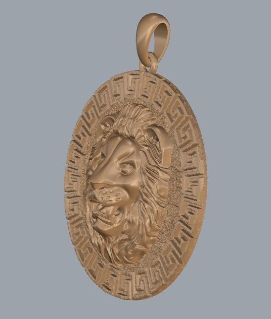 Lion pendant 3D print model_13