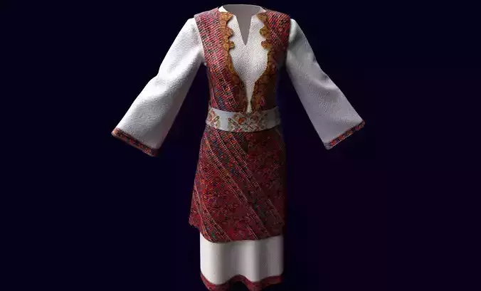 Slavic Traditional clothes Low-poly 3D model