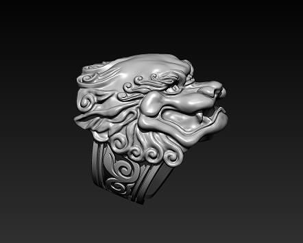 foo dog ring jewelry  3D print model