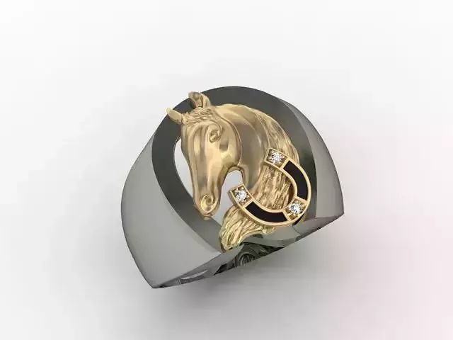 Horse head signet ring