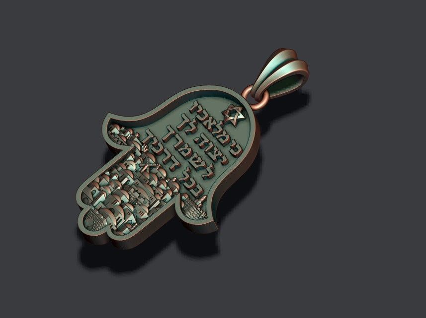Hamsa pendants pack 3D print model_6