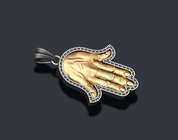 Hamsa pendants pack 3D print model_17