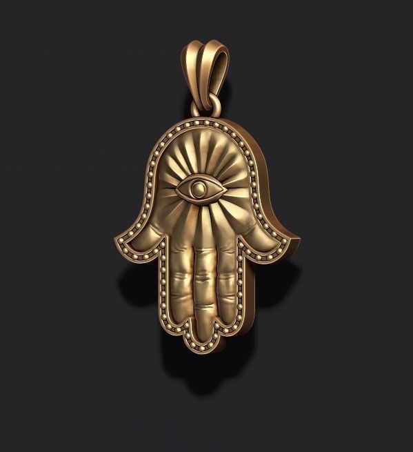 Hamsa pendants pack 3D print model_15