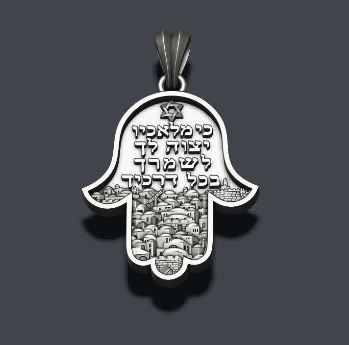 Hamsa pendants pack 3D print model_7